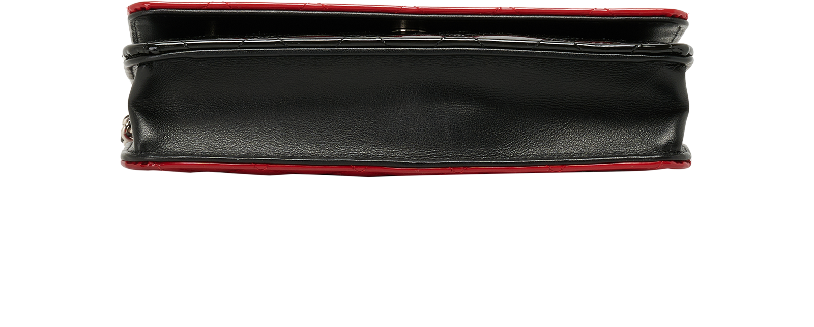 Wallet On Chain, &pound;1,800, Handbags, Black/Red, Patent Leather, Top view